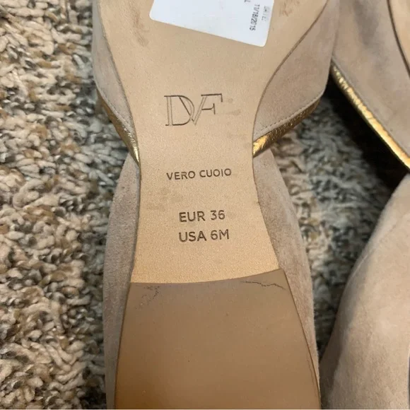 - 💛 RARE Suede Diane von Furstenberg Flats Sample Shoes - Picture 9 of 13